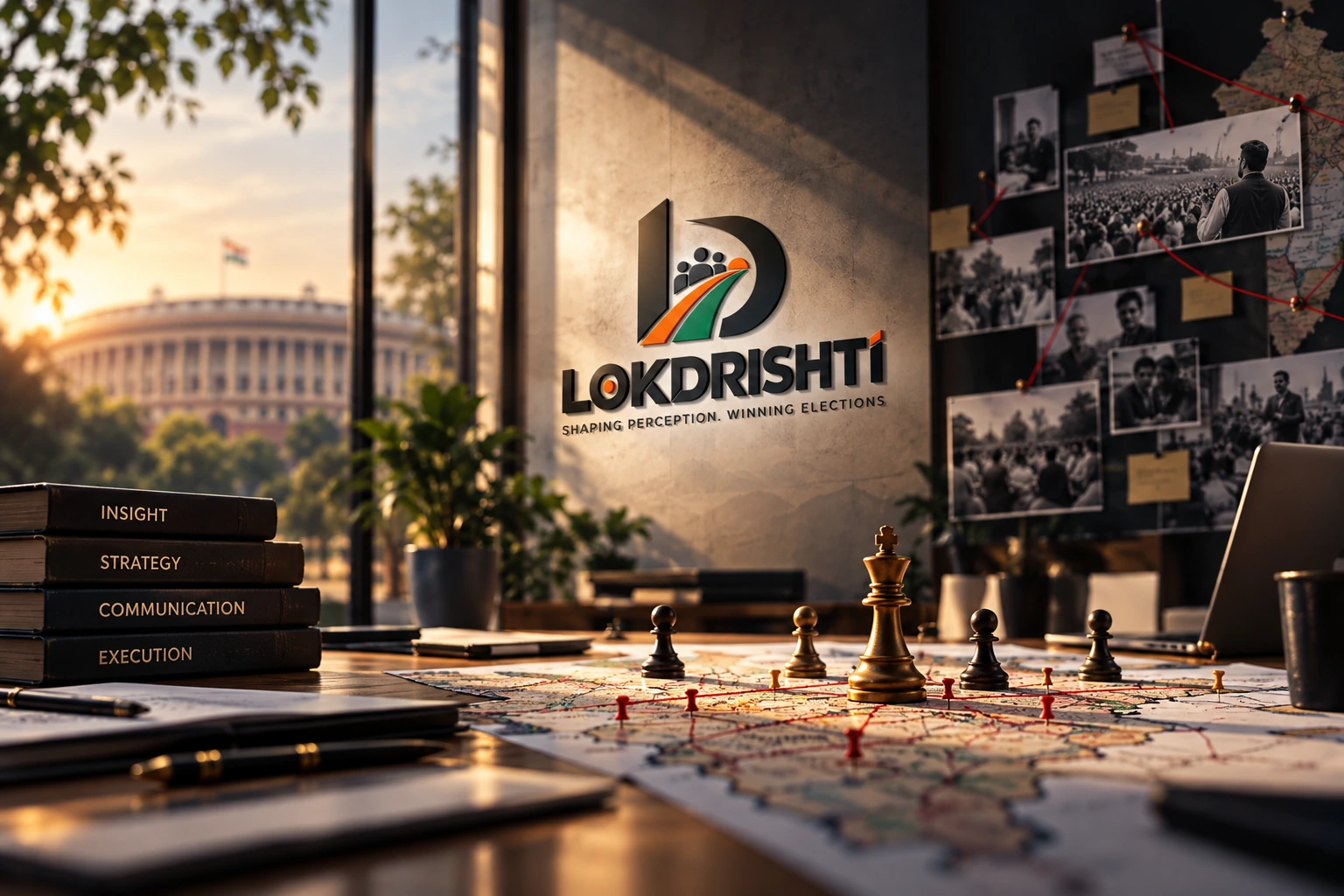 LOKDRISHTI campaign team reviewing strategy and public communication